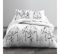TODAY Double Duvet Cover Set with 2 Pillowcases, Cotton, White, Big
