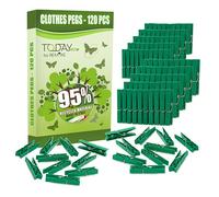 Today Eco - 120 clothes pegs for washing line, made from 95% recycled plastic - large format, rustproof, strong and wind-resistant