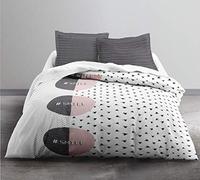 Today Enjoy Pop Smile HC4 Duvet Cover 240 x 260 cm + 2 Pillowcases 100% Cotton, White/Rose/Black, 240/260
