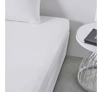 TODAY Essential Fitted Sheet 140 x 190 cm Double 100% Cotton Plain Chalk