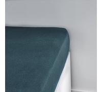TODAY Essential Jersey Fitted Sheet 90 x 190 cm 100% Cotton Plain Peacock