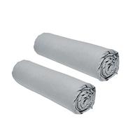 TODAY Essential Set of 2 Fitted Sheets 90 x 190 cm Single 100% Cotton Steel