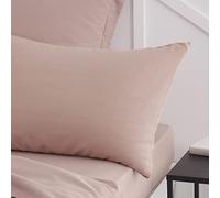 TODAY Essential Set of 2 Plain Pillowcases 50 x 70 cm 100% Cotton Sand Pink