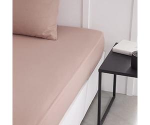 TODAY Essential Single Fitted Sheet 90 x 190 cm 100% Cotton Plain Sand Pink