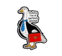 Today I Am A Serious Goose Enamel Pin, Business Silly Goose Pin Brooch, Funny Gift For Silly Friend Meme Lover, Sassy Animal Joke Brooches, Wacky Honk Lapel Badge, Quirky Humor Accessories