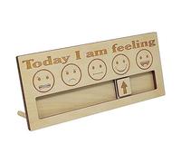 Today I Am Feeling Sign, Wooden Mood Chart, School Counselor and Teacher Supplies, Emotional Expression Sign Mental Health Daily Feelings Tracker, for Home Office Desktop Decor