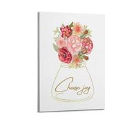 Today I Choose Joy Watercolor FlowerWall Decoration Posters Motivational Wall Posters Suitable for Office Gym Bedroom Decoration AestheticFrame-style 24x36inch(60x90cm)