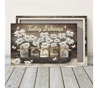 Today I Choose Positive Words Jars Wrapped Framed Canvas Wall Art Ready To Hang，Prints For Home Decoration, Idea Gift For Living Room & Bedroom, Office, Festival Party