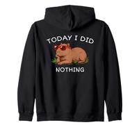 Today I Did Nothing Funny Lazy and Cool Capybara Zip Hoodie