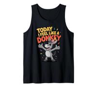 Today I Feel Like A Donkey Funny Cute Cartoon Animal Humor Tank Top