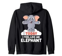 Today I feel like a Elephant Design for Child Kids Elephant Zip Hoodie