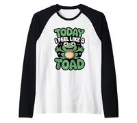 Today I Feel Like A Toad Funny Cute Cartoon Frog Amphibian Raglan Baseball Tee
