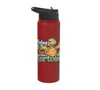 Today I Feel Like A Tortoise Cute Animal Cartoon Fun Turtle Stainless Steel Insulated Water Bottle