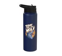 Today I Feel Like a Wolf Design for Children | Kids Wolf Stainless Steel Insulated Water Bottle