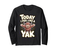 Today I Feel Like A Yak Fun Cartoon Animal Tibet Mountain Ox Long Sleeve T-Shirt