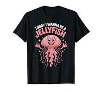 Today I Wanna Be A Jellyfish Funny Cartoon Sea Marine Life T-Shirt