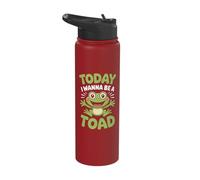 Today I Wanna Be A Toad Funny Cute Cartoon Frog Amphibian Stainless Steel Insulated Water Bottle