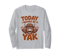 Today I Wanna Be A Yak Funny Cartoon Tibet Mountain Ox Long Sleeve T-Shirt
