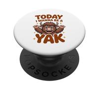 Today I Wanna Be A Yak Funny Cartoon Tibet Mountain Ox PopSockets Adhesive PopGrip