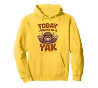 Today I Wanna Be A Yak Funny Cartoon Tibet Mountain Ox Pullover Hoodie