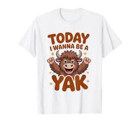 Today I Wanna Be A Yak Funny Cartoon Tibet Mountain Ox T-Shirt