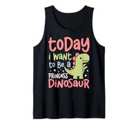 Today I Want to Be A Dinosaur Cute Dino Loving Princess Tank Top