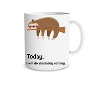 Today I Will Do Absolutely Nothing 11oz Coffee Mug With Sayings Sloth Lazy Funny Sarcastic Humor Desk Office Decor For Women Men Boss Employee, Friend