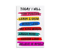 Today I Will Kids Motivational Poster Canvas Wall Art Prints Home Aesthetic 24x36inch(60x90cm)