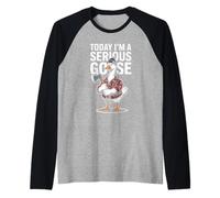 Today I'm A Serious Goose Funny Graphic Raglan Baseball Tee