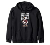 Today I'm A Serious Goose Funny Graphic Zip Hoodie