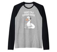 Today I'm A Serious Goose Laptop Humor Raglan Baseball Tee