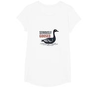 Today I'm a Serious Goose - Seriously Goosed Humor T-Shirt, Girls, White, Small