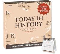 Today in History Perpetual Calendar | Daily World History Facts Desktop Calendar, This Day In Amazing History Trivia Facts & Achievements | History Buff Gift Page A Day Box Calendar with Historical