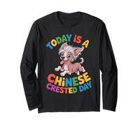 Today is a Chinese Crested Day Cartoon Pet Breed Puff Dog Long Sleeve T-Shirt