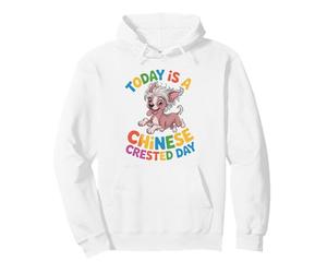 Today is a Chinese Crested Day Cartoon Pet Breed Puff Dog Pullover Hoodie