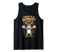 Today is A Donkey Day Funny Cute Cartoon Farm Animal Humor Tank Top