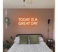 Today is a Great Day Neon Sign Positive Vibes Neon Light,Office Wall Decor