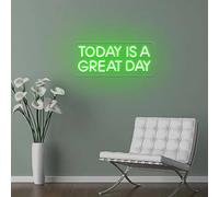 Today is a Great Day Neon Sign Positive Vibes Neon Light,Office Wall Decor