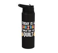 Today is A Great Day to Quilt Yarn Threads Stainless Steel Insulated Water Bottle