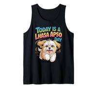 Today is a Lhasa Apso Day Cartoon Pet Toy Dog Small Breed Tank Top