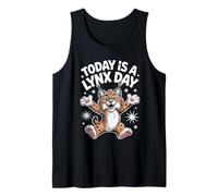 Today is A Lynx Day Funny Cute Cartoon Alpine Cat Wildcat Tank Top