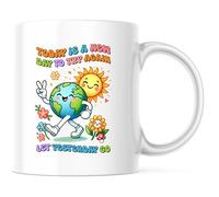 Today is A New Day to Try Again Let Yesterday Go Ceramic Drinkware Novelty Tea Mugs Funny Tea Cup for Cappuccino Latte Everyday Use 330Ml