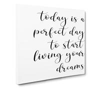 Today is a Perfect Day Modern Typography Quote Canvas Print | Gallery Wrapped 30mm Frame Wall Art | 14x14 inches | Ready to Hang | Modern Typography Picture | Living Room Bedroom Lounge Office