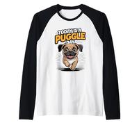 Today is A Puggle Day Cute Funny Designer Dog Mix Breed Pet Raglan Baseball Tee