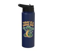 Today is A Snake Day Funny Cute Cartoon Animal Reptile Stainless Steel Insulated Water Bottle