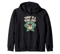 Today is A Toad Day Funny Cute Cartoon Amphibian Frog Zip Hoodie