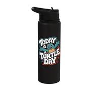 Today is a Turtle Day Cute Turtle Cartoon Animal Humor Stainless Steel Insulated Water Bottle