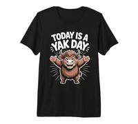 Today is A Yak Day Funny Cartoon Animal Mountain Ox Tibet Premium T-Shirt