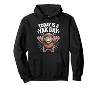 Today Is A Yak Day Funny Cartoon Animal Mountain Ox Tibet Pullover Hoodie
