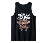 Today is A Yak Day Funny Cartoon Animal Mountain Ox Tibet Tank Top